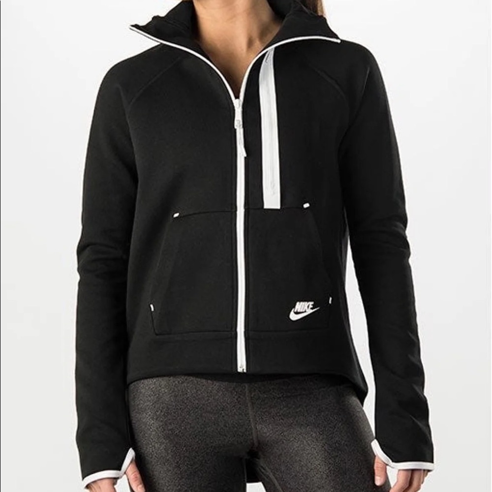 Nike Black White Tech Zip Up Sz Medium